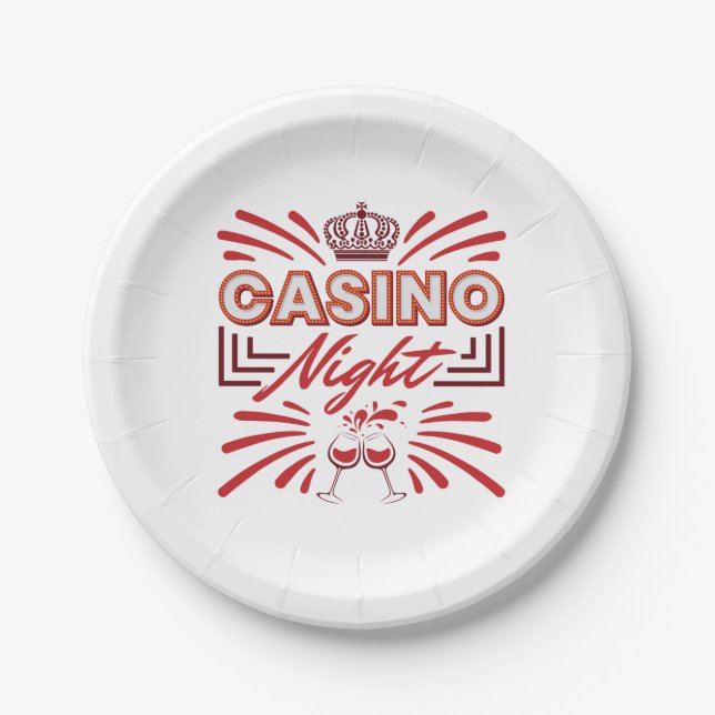 Casino Night Party Gambling Lover Paper Plate (Front)