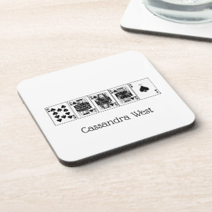 Casino Night Poker Royal Straight Flush Spades Coaster
