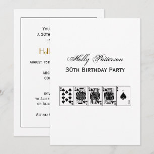 Casino Night Poker Royal Straight Flush Spades Invitation