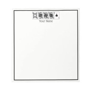 Casino Night Poker Royal Straight Flush Spades Notepad