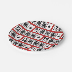 Casino Night Poker Royal Straight Flush Spades Paper Plate