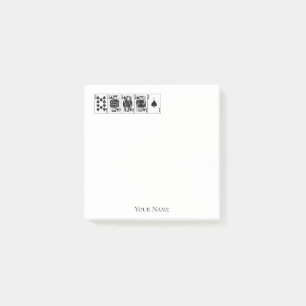 Casino Night Poker Royal Straight Flush Spades Post-it Notes