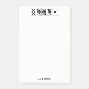 Casino Night Poker Royal Straight Flush Spades Post-it Notes