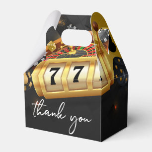 Casino Night Thank you Party Black Gold Favor Box