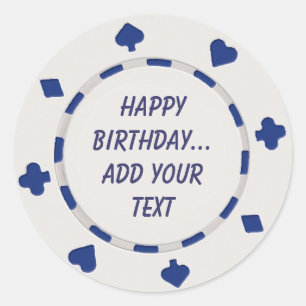 Casino Nuit Anniversaire Cupcake Toppers Stickers