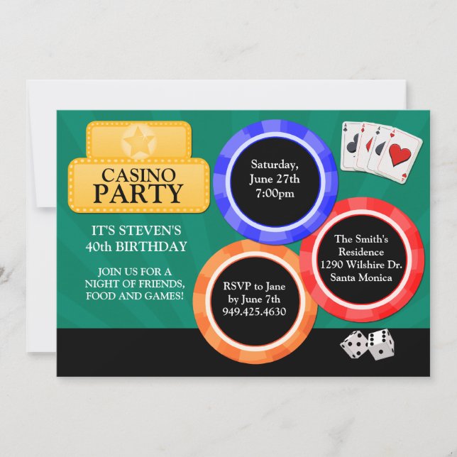 Casino Party Invitation (Front)