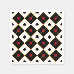Casino Party Paper Napkins, Poker Playing Cards Napkin