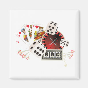 casino party, vintage poker magnet