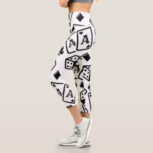 Casino Pattern Capri Leggings