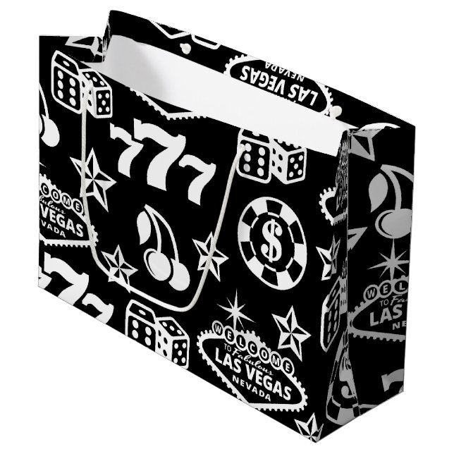 Casino Pattern Large Gift Bag (Front Angled)