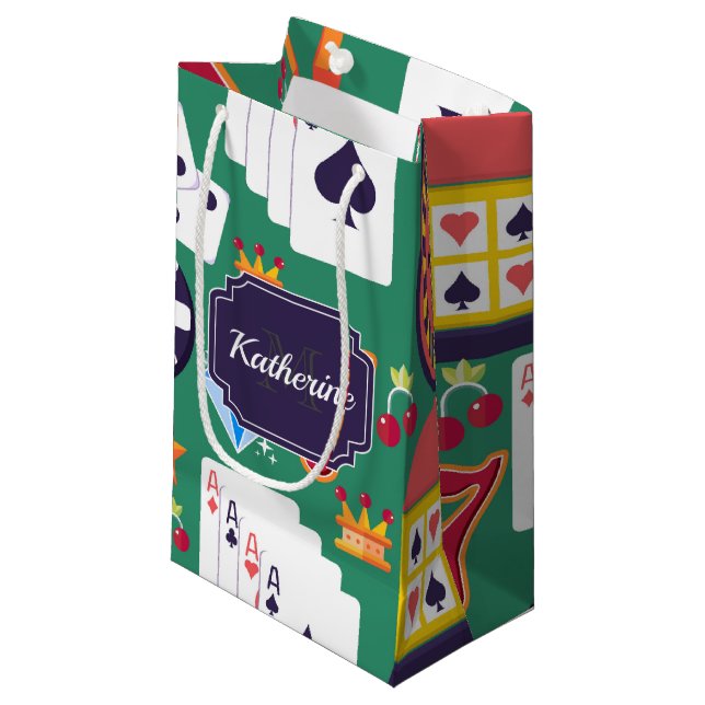 Casino Pattern Small Gift Bag (Front Angled)