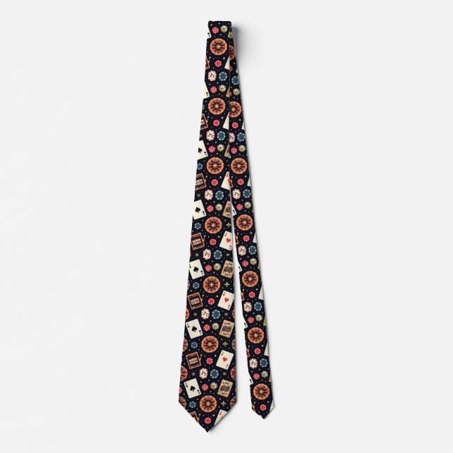 Casino pattern theme on black tie (Front)