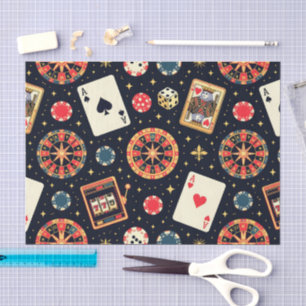 Casino pattern theme on black tissue paper