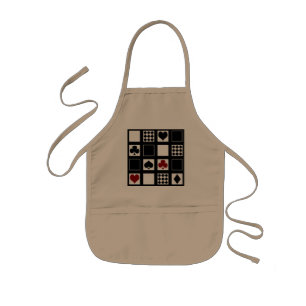 Casino playing cards suits hearts crosses clubs sp kids apron