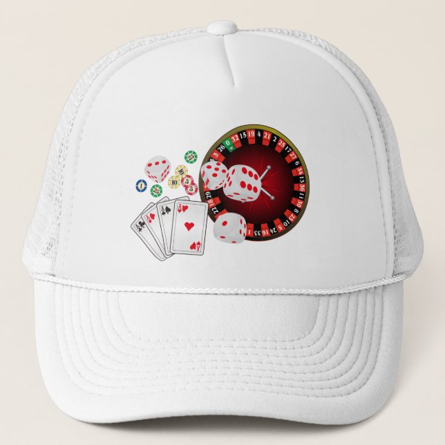 casino, poker, adult item trucker hat (Front)