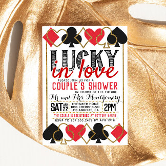 Casino Poker Bridal Couple's Shower Invitation