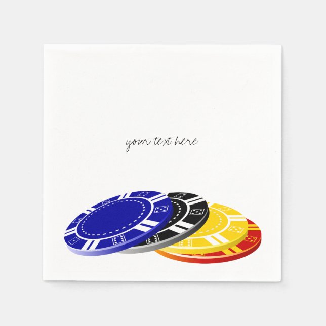 Casino Poker Chips Paper Napkins Set (Front)