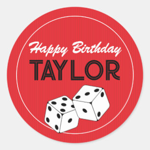 Casino Poker Dice Anniversaire Stickers