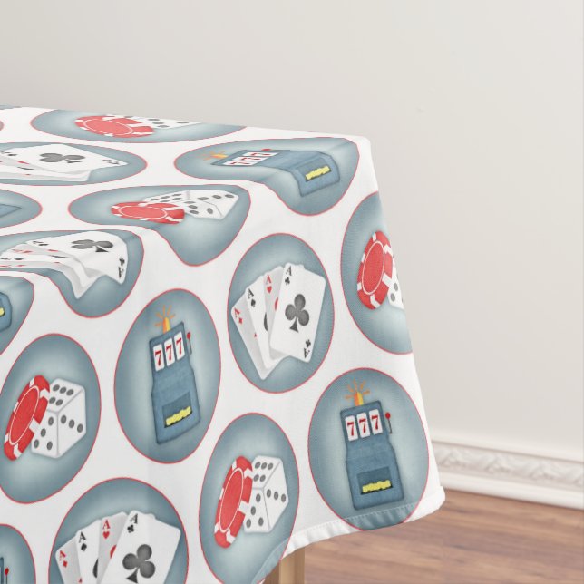 Casino Poker Gambling Playing Cards Slot Machine Tablecloth (In Situ)