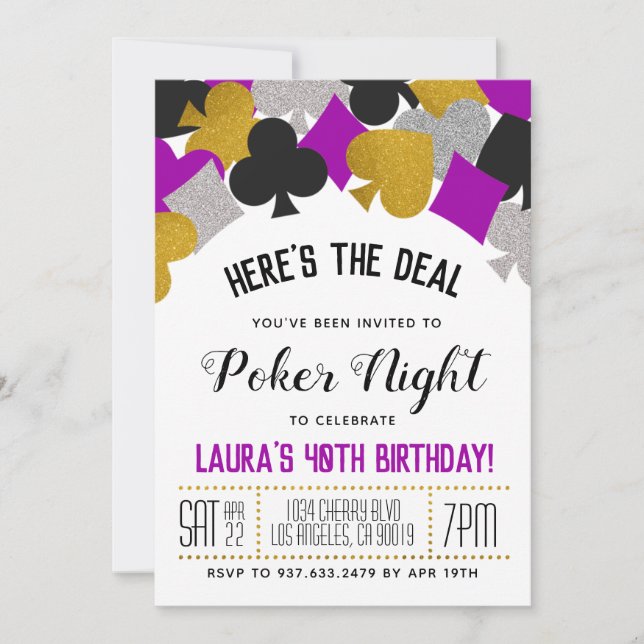 Casino Poker Invitation (Devant)