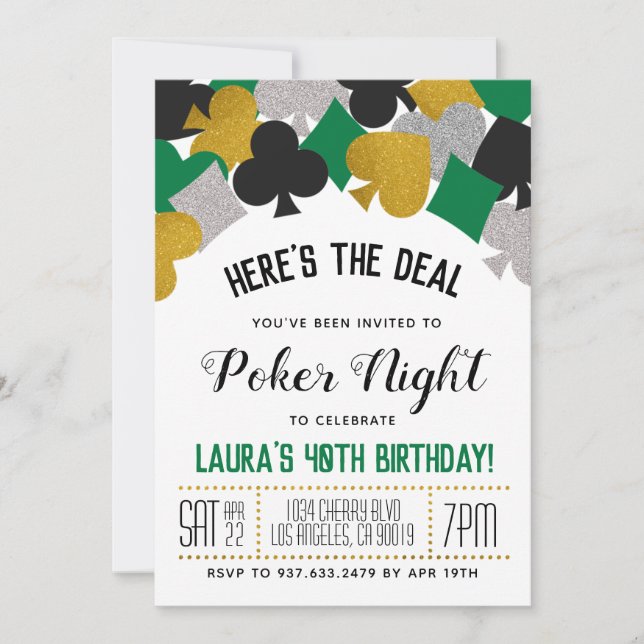 Casino Poker Invitation (Front)