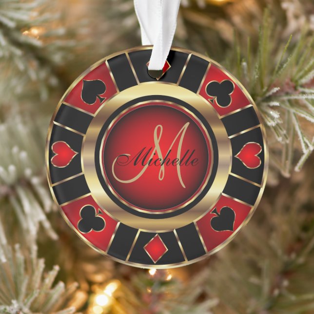 Casino Poker Monogram Chip - Rouge (Arbre)
