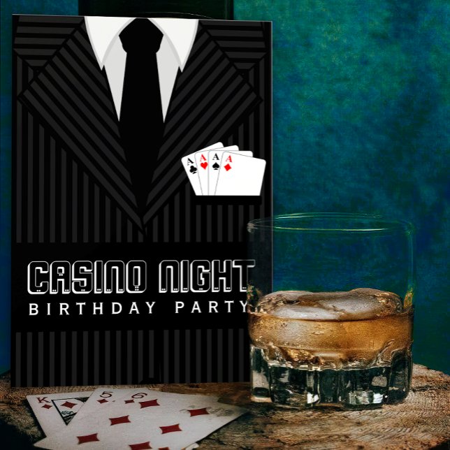 Casino Poker Nuit Anniversaire Fête Invitation per (Créateur téléchargé)