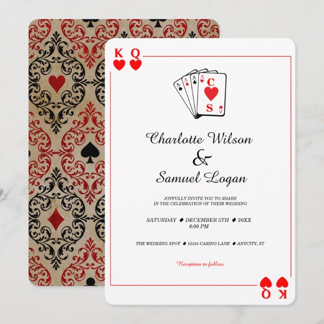 Casino Poker | Vegas Wedding  Invitation (Front/Back)