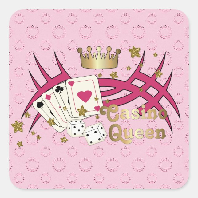 Casino Queen Square Sticker (Front)