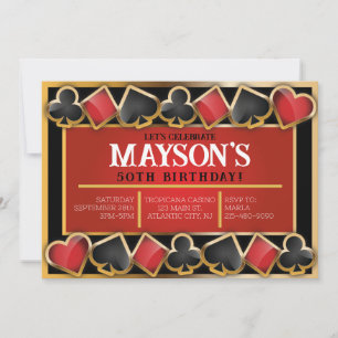CASINO Resort Cards Anniversaire Fête Invitation