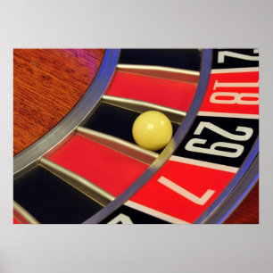 casino roulette wheel ball number 29 gambling poster