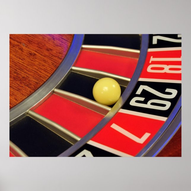 casino roulette wheel ball number 29 gambling poster (Front)