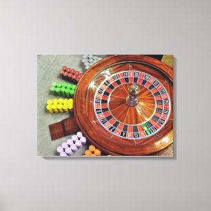 casino roulette wheel ball number zero gambling canvas print