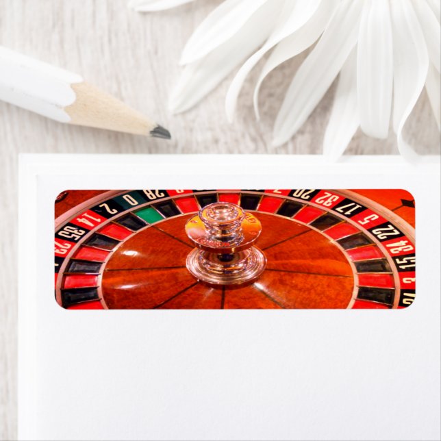 Casino roulette wheel return address stickers (Insitu)