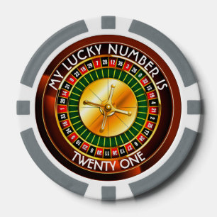 Casino Roulette Wheel With Your Lucky Number Poker Chips