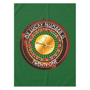 Casino Roulette Wheel With Your Lucky Number Tablecloth