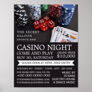 Casino Scene, Casino Night, Gaming Industry Poster