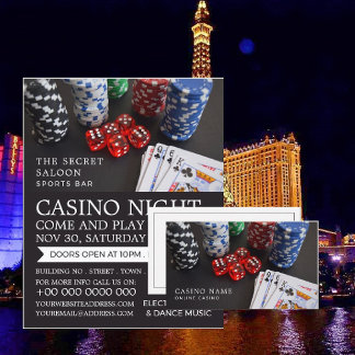 Casino Scene, Online Casino, Gaming Industry Business Card