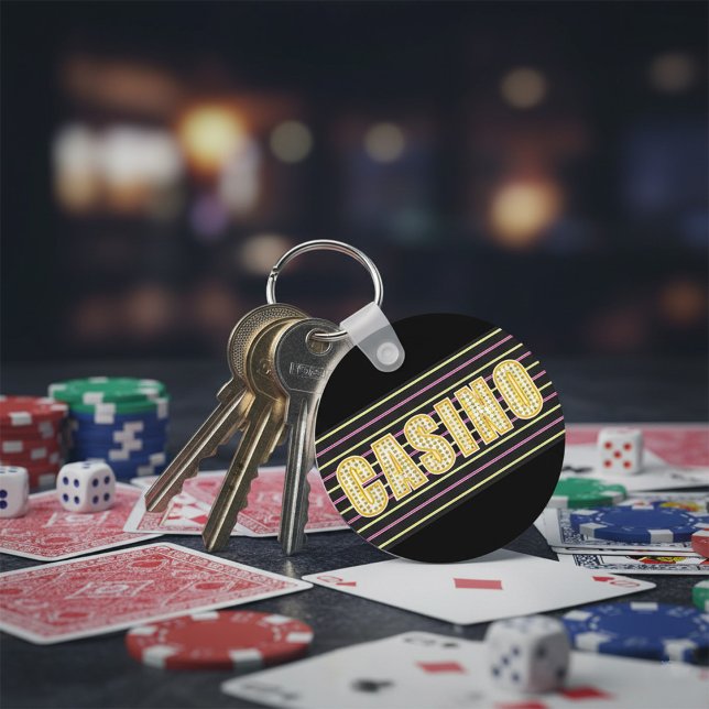 Casino Sign with Neon Polka Dot Letters Keychain (Creator Uploaded)