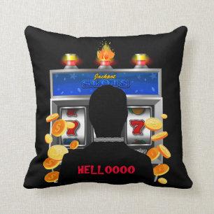 Casino Slot Machine Gambling Jackpot Payout Throw Pillow