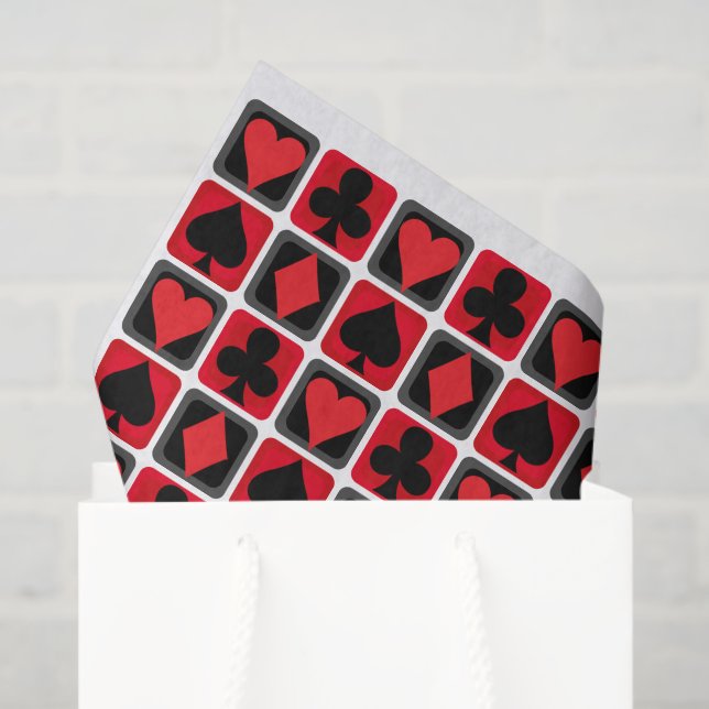 Casino Small Poker Suit Tissue Paper (Gift Bag)