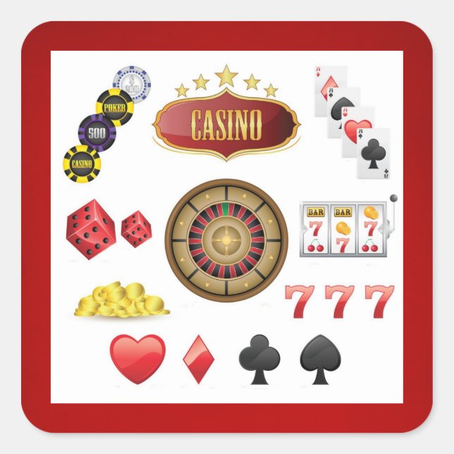 Casino Square Sticker (Front)