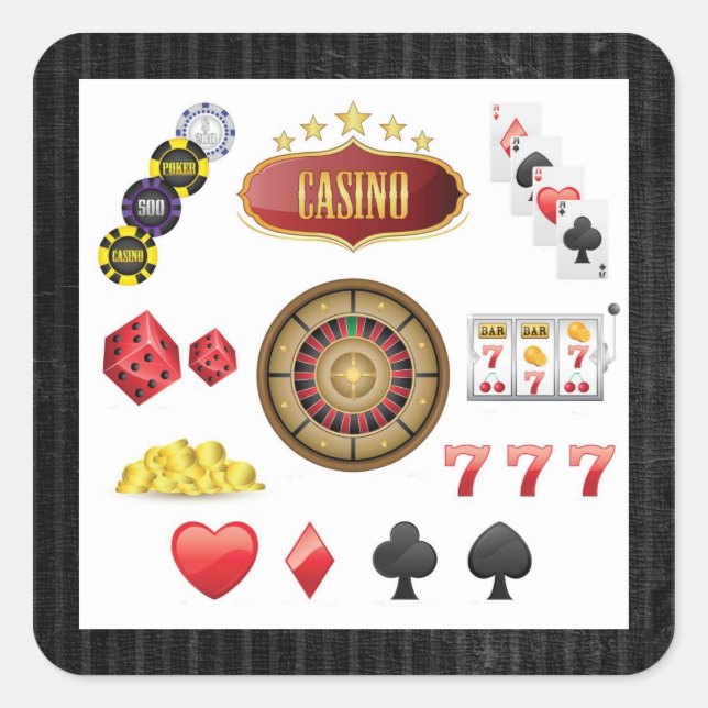 Casino Square Sticker (Front)