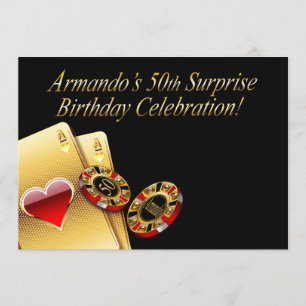 Casino Style Party ASK ME TO PUT NAMES IN CHIPS Invitation