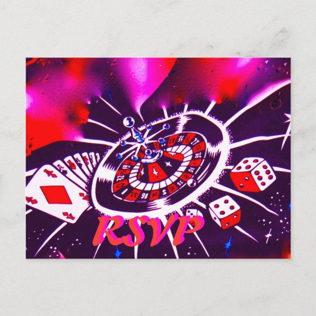 Casino thème Faire-part de mariage RSVP (Devant)