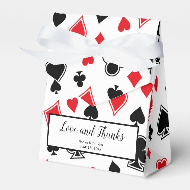 Casino Theme Las Vegas Wedding Thank You Favor Box (Front Side)