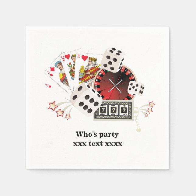 casino, vegas, poker, gambling, adult napkins (Front)