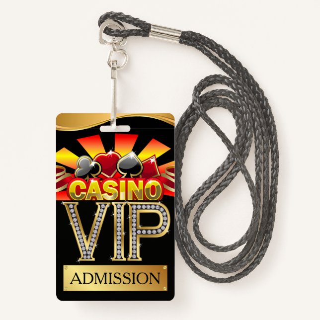 CASINO VIP Lanyard BADGE Voir retour (Devant avec lanière)