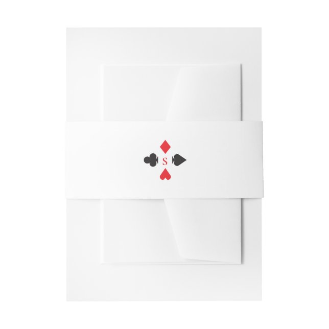 Casino Wedding Monogram Invitation Belly Band (Front Example)