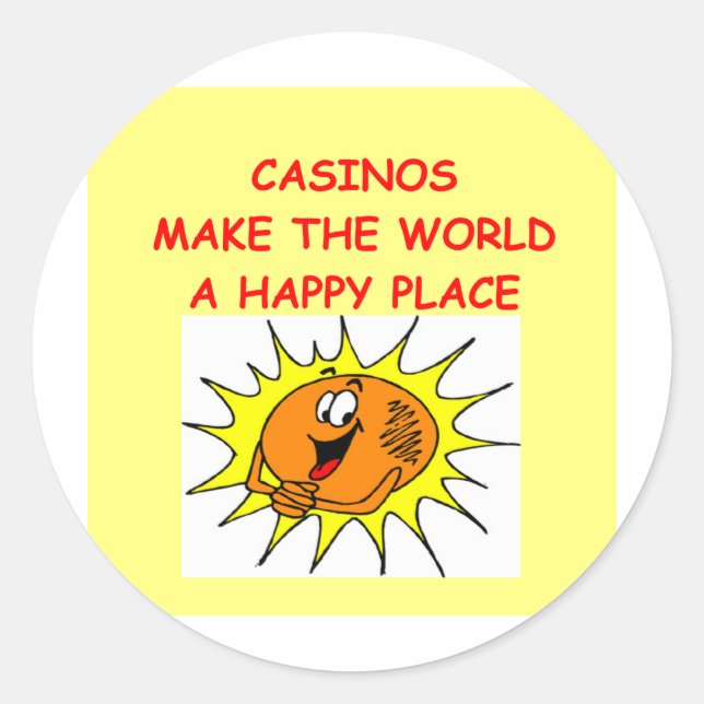 casinos classic round sticker (Front)